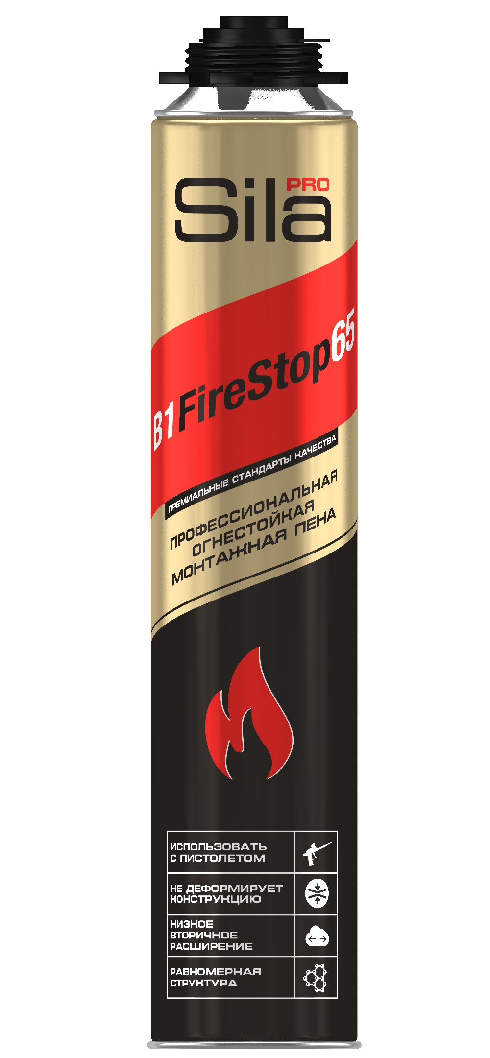 Пена монтажная огнестойкая SILA PRO B1 FIRESTOP 65