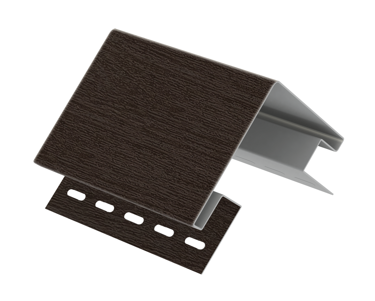 Наружный угол Ю-Пласт Тимберблок Рейка фасадная орех тёмный