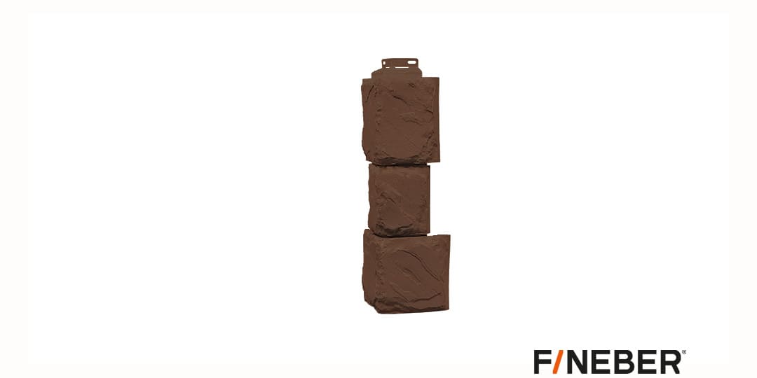 Наружный угол FineBer Камень крупный коричневый