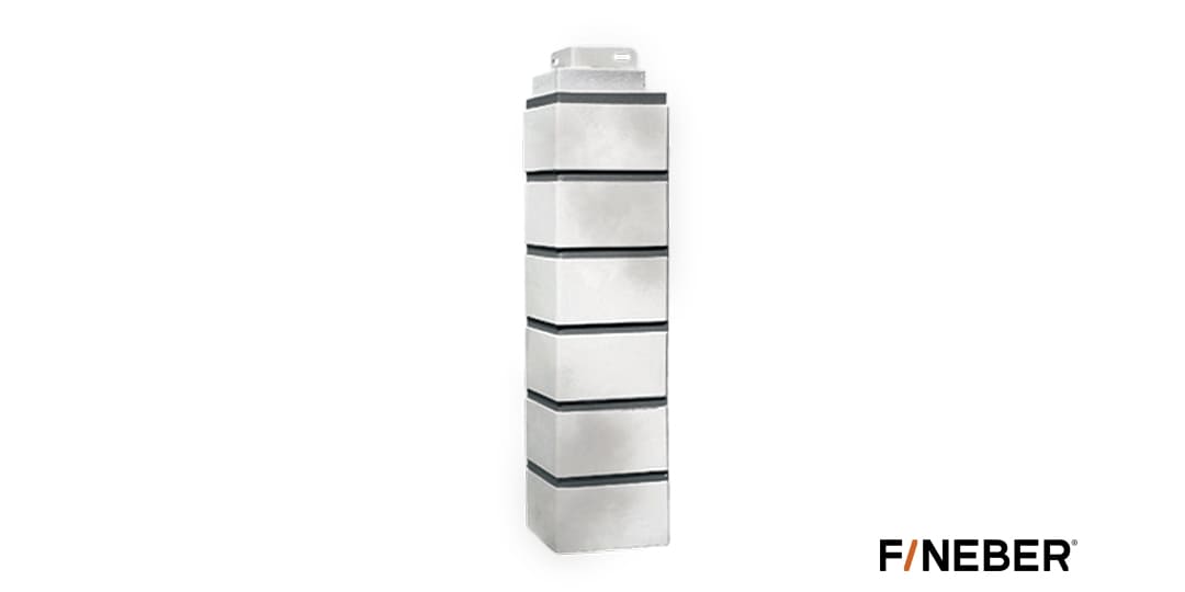 Наружный угол FineBer Кирпич клинкерный 3D бело-коричневый