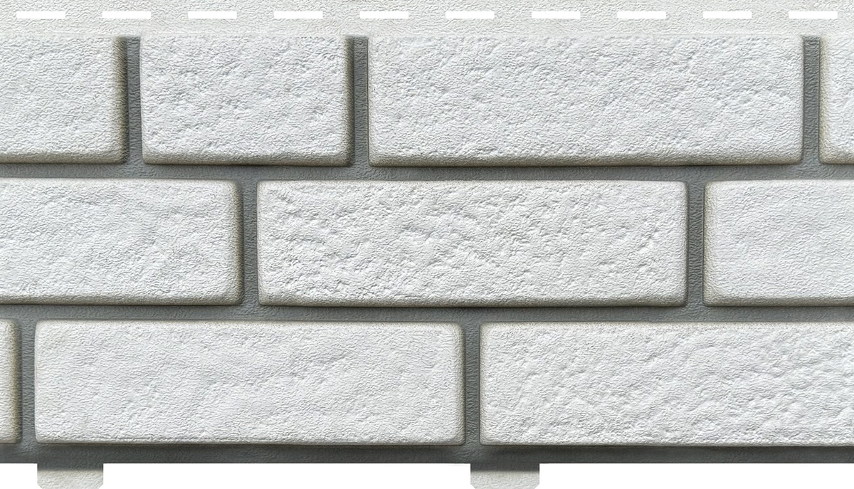 Фасадная панель Ю-пласт Стоун-Хаус Кирпич белый с декорированным швом