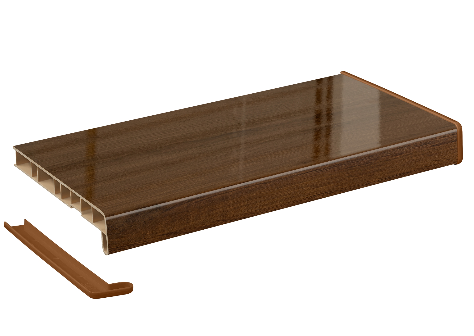 Подоконник Кристаллит орех глянец 600 мм